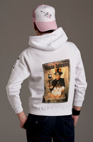 Women’s white 100% Cotton, Long Sleeve Zipper front Hoodie